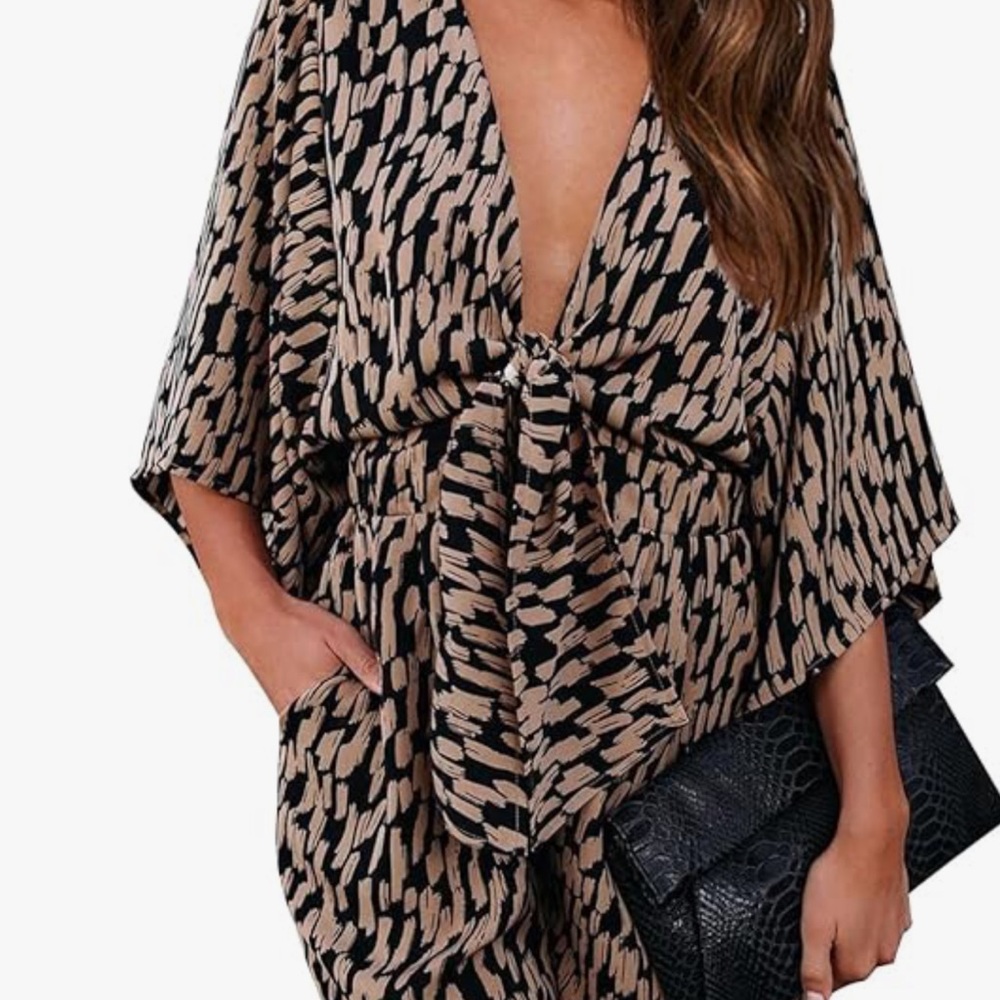 Amazon Chic Black and Tan Jumpsuit